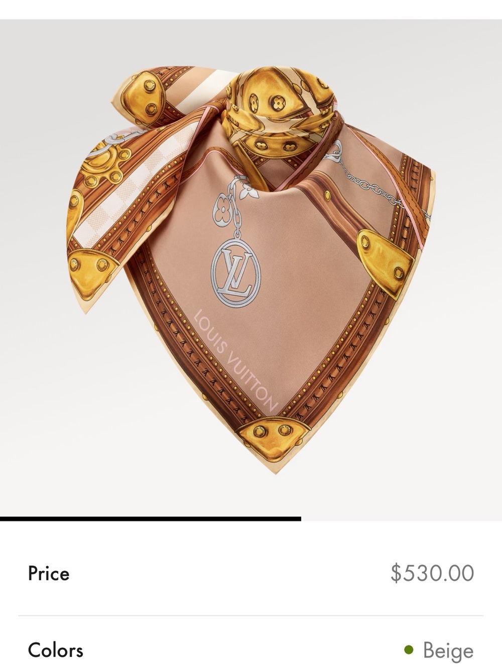 Louis Vuitton NWT Strap and Trunk Square Silk Scarf. Bought Paris April. Box - Picture 14 of 15